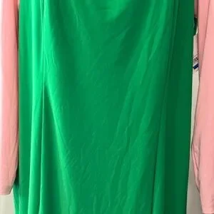Kasper | Dresses | Kasper Green And Pink Asymmetrical Sheath Dress Cocktail  | Poshmark